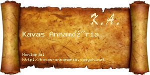 Kavas Annamária névjegykártya